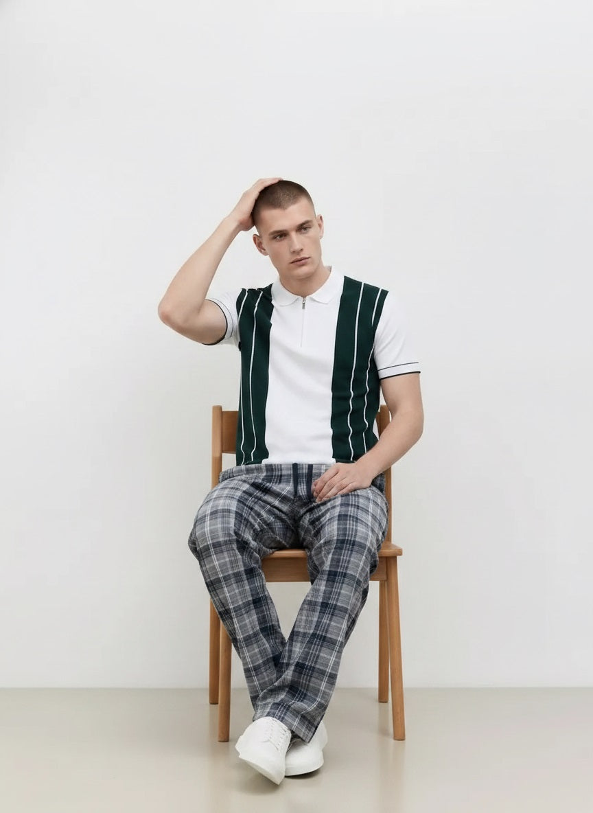 Men Regular Fit Checked Track Pants