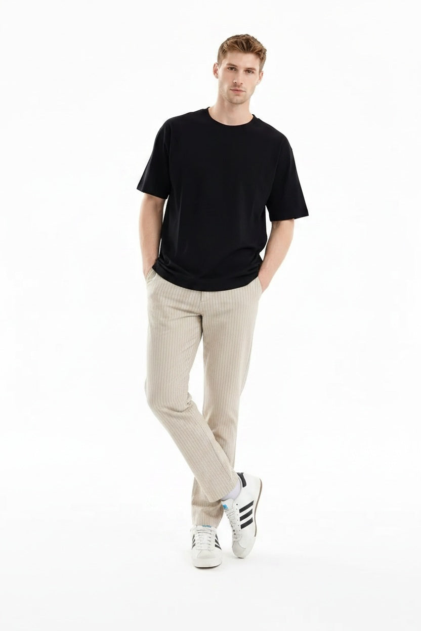 Men Regular Fit Striped Track Pants