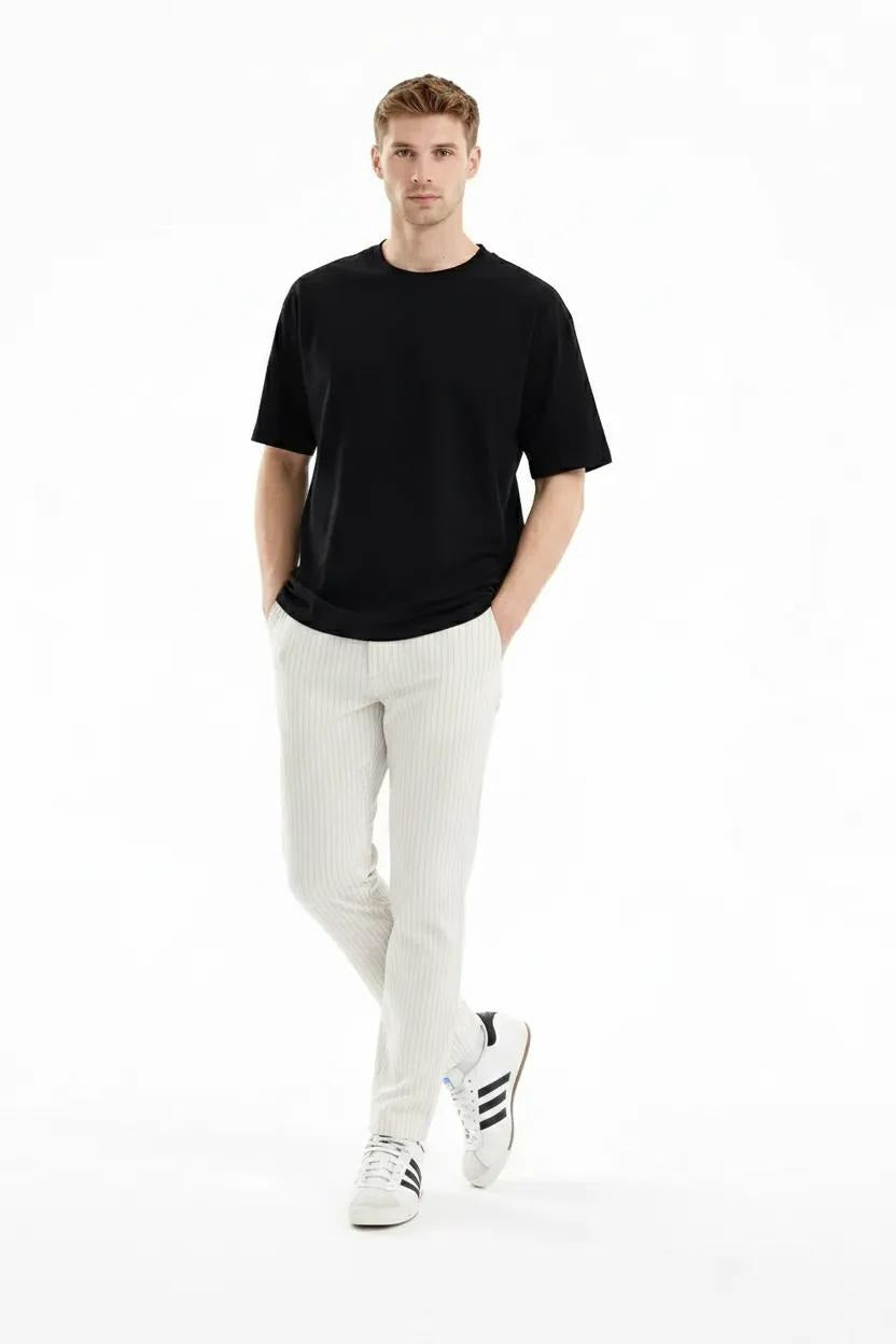 Men Regular Fit Striped Track Pants