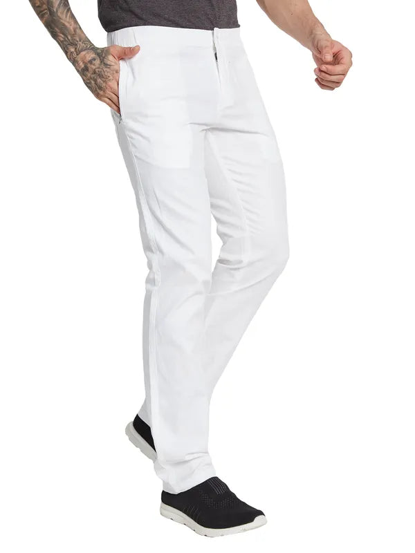 Octave Men Mid-Rise Cotton Trousers