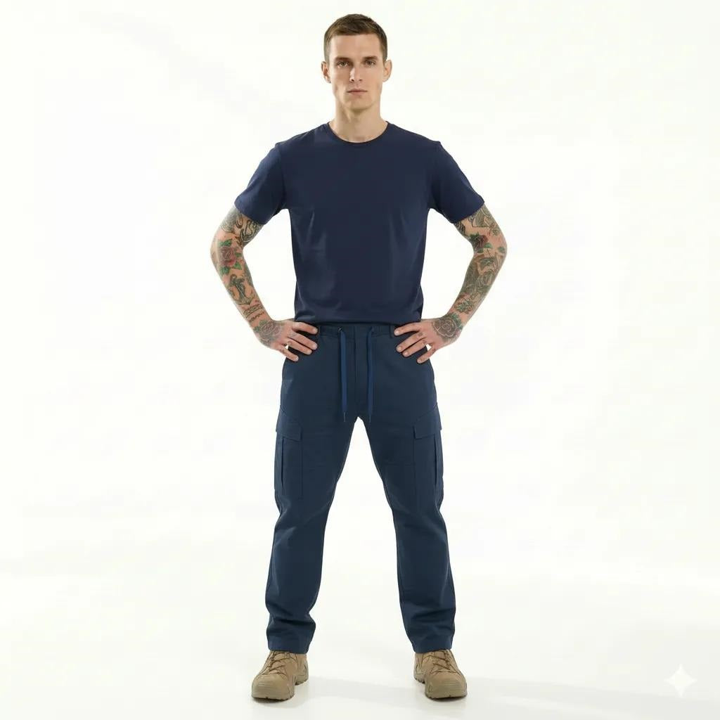 Men Navy Solid Regular Fit Track Pants