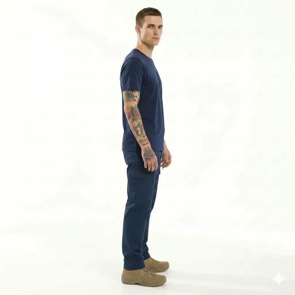 Men Navy Solid Regular Fit Track Pants