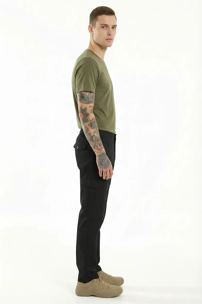 Men Black Solid Regular Fit Track Pants
