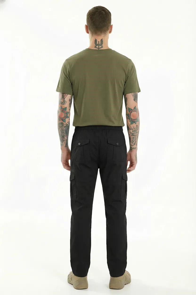Men Black Solid Regular Fit Track Pants