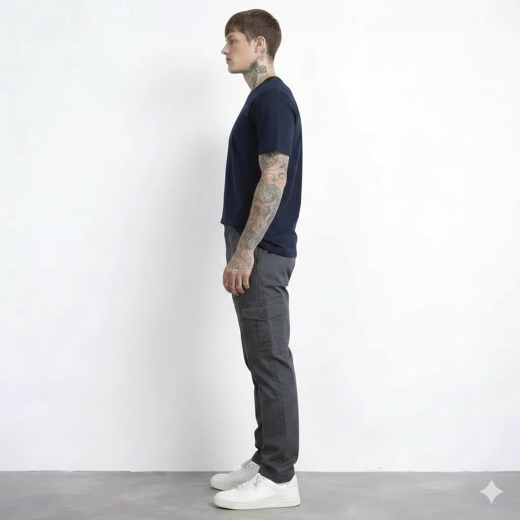Men Coal Regular Fit Cargos
