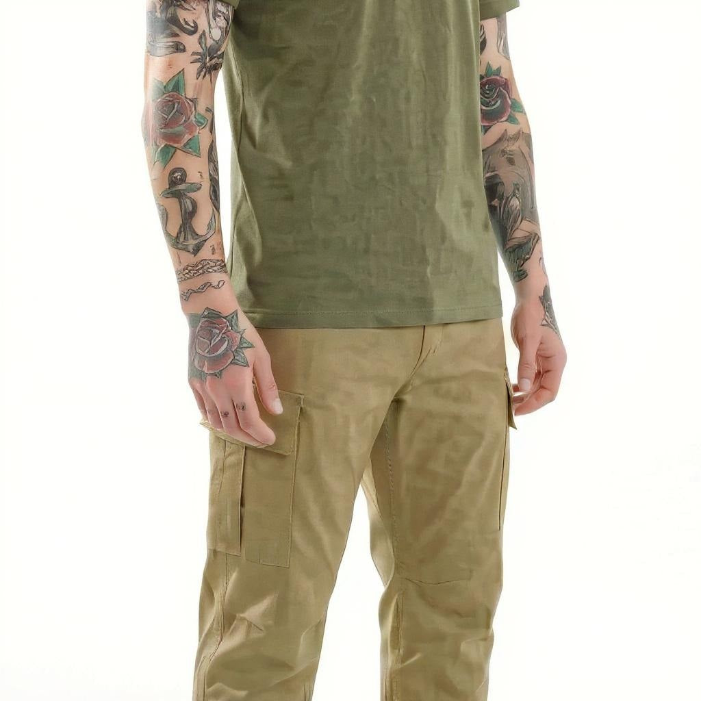 Men Khaki Solid Regular Fit Track Pants