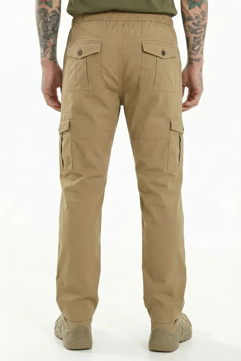 Men Khaki Solid Regular Fit Track Pants