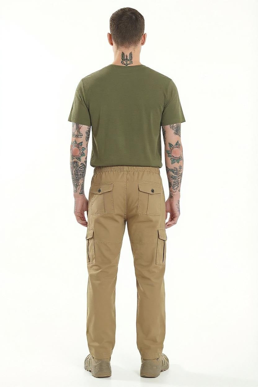 Men Khaki Solid Regular Fit Track Pants