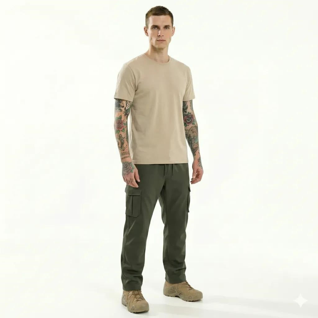 Men Army Solid Regular Fit Track Pants