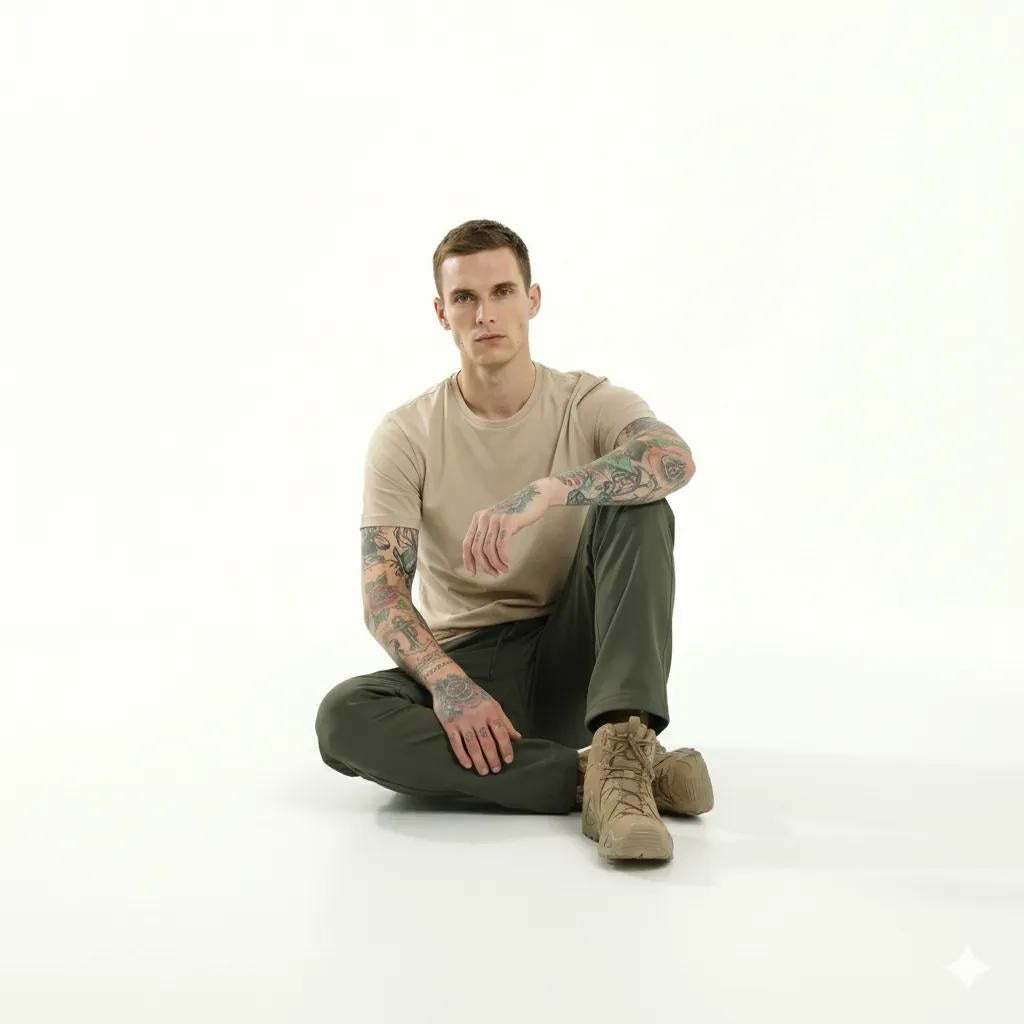 Men Army Solid Regular Fit Track Pants