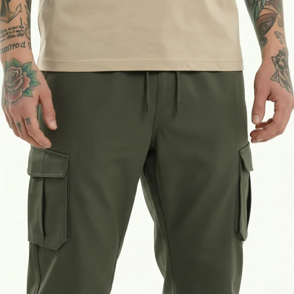 Men Army Solid Regular Fit Track Pants
