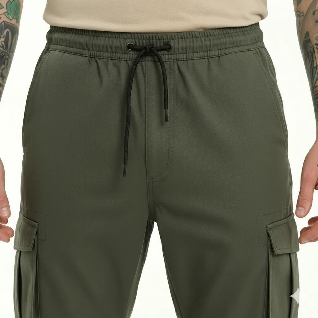 Men Army Solid Regular Fit Track Pants