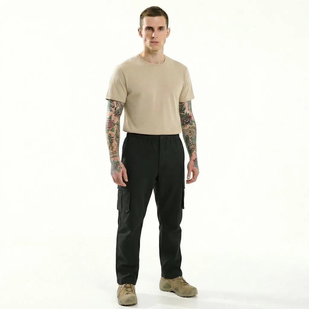 Men Black Solid Regular Fit Track Pants