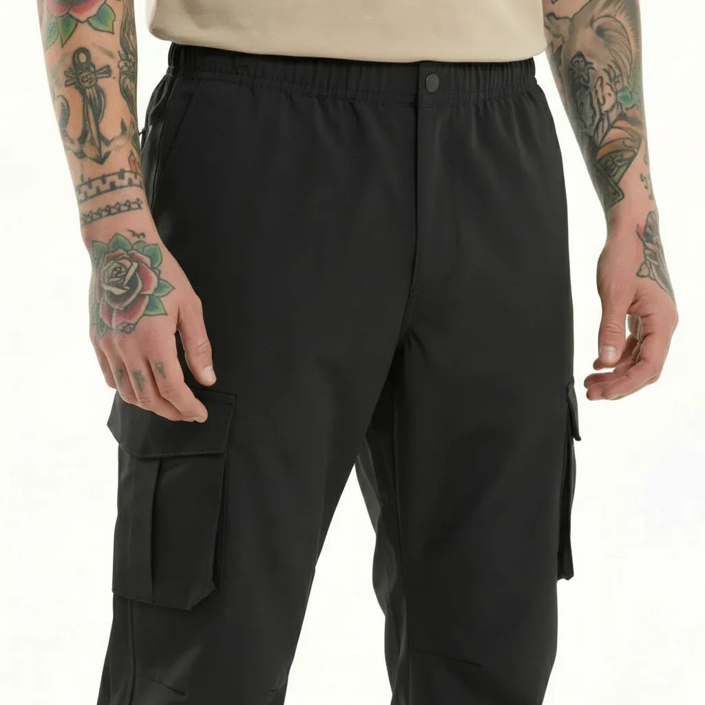 Men Black Solid Regular Fit Track Pants