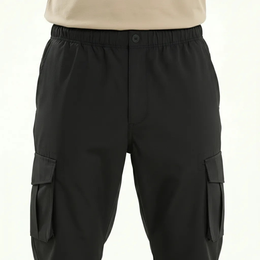 Men Black Solid Regular Fit Track Pants