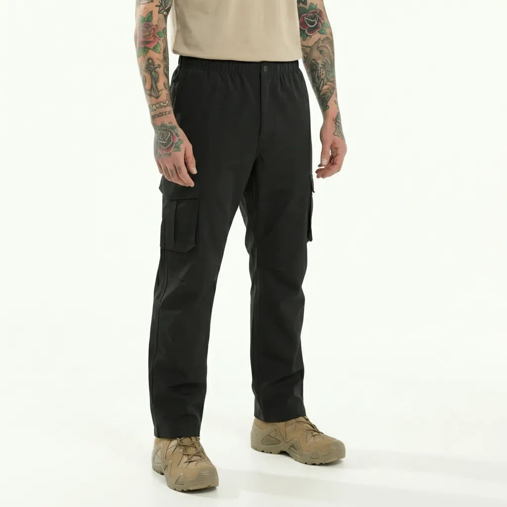 Men Black Solid Regular Fit Track Pants