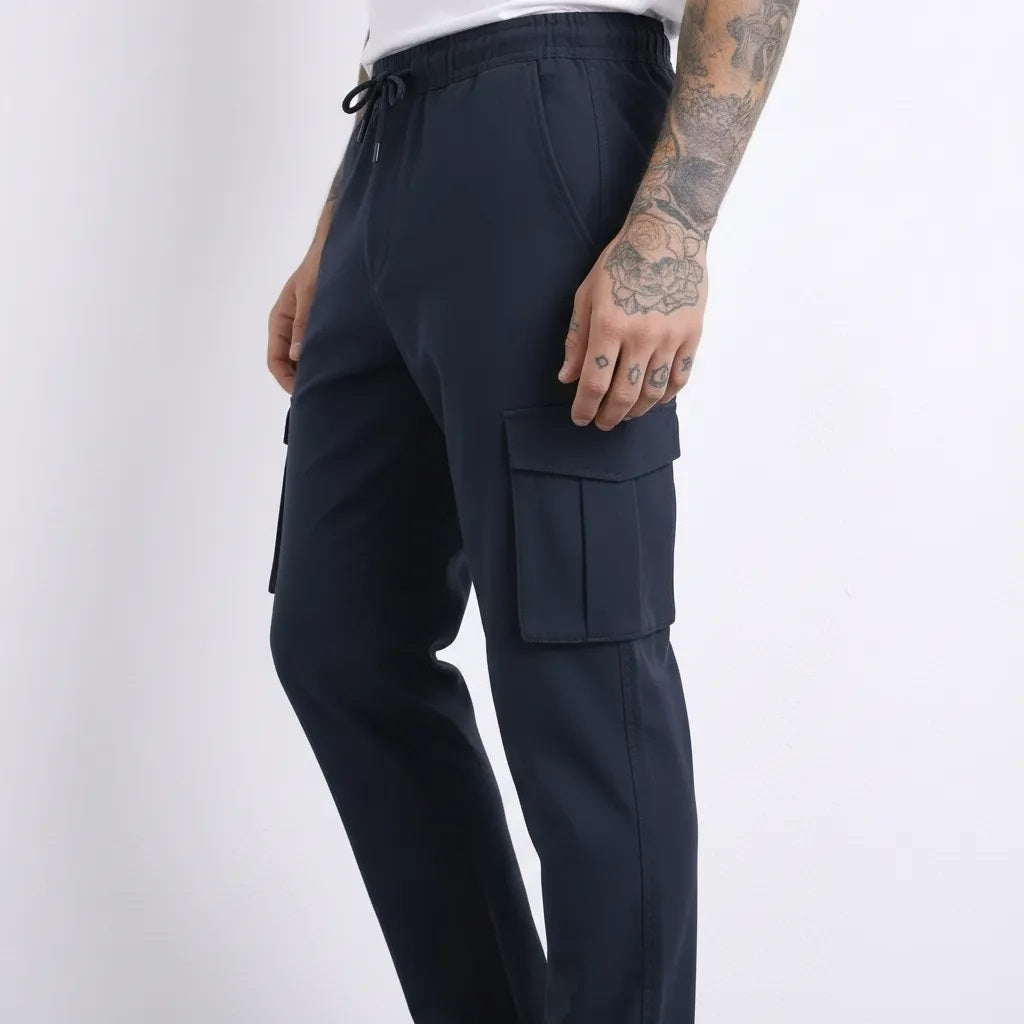 Men Navy Solid Regular Fit Track Pants