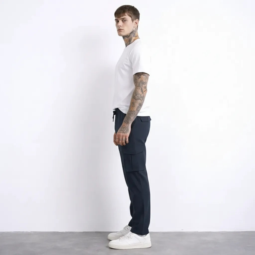 Men Navy Solid Regular Fit Track Pants