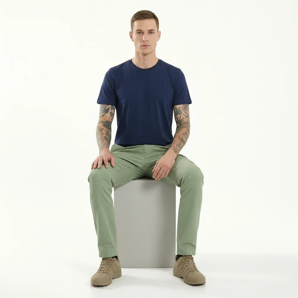 Men Sage Solid Regular Fit Track Pants
