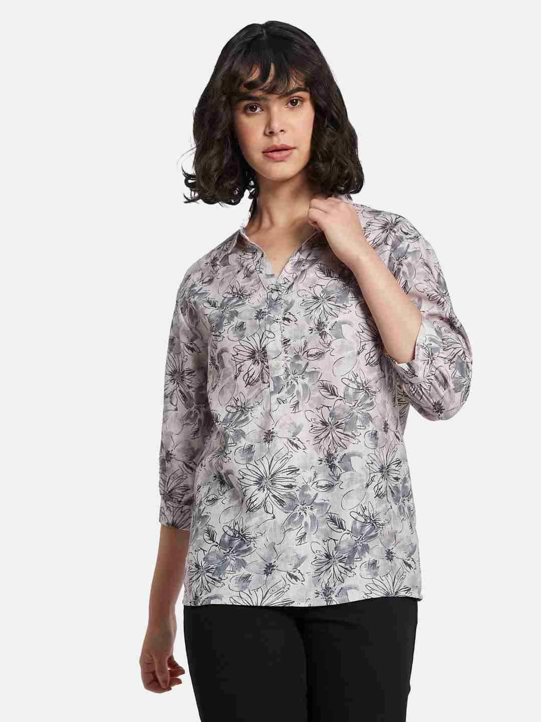METTLE Floral Print Cotton Top