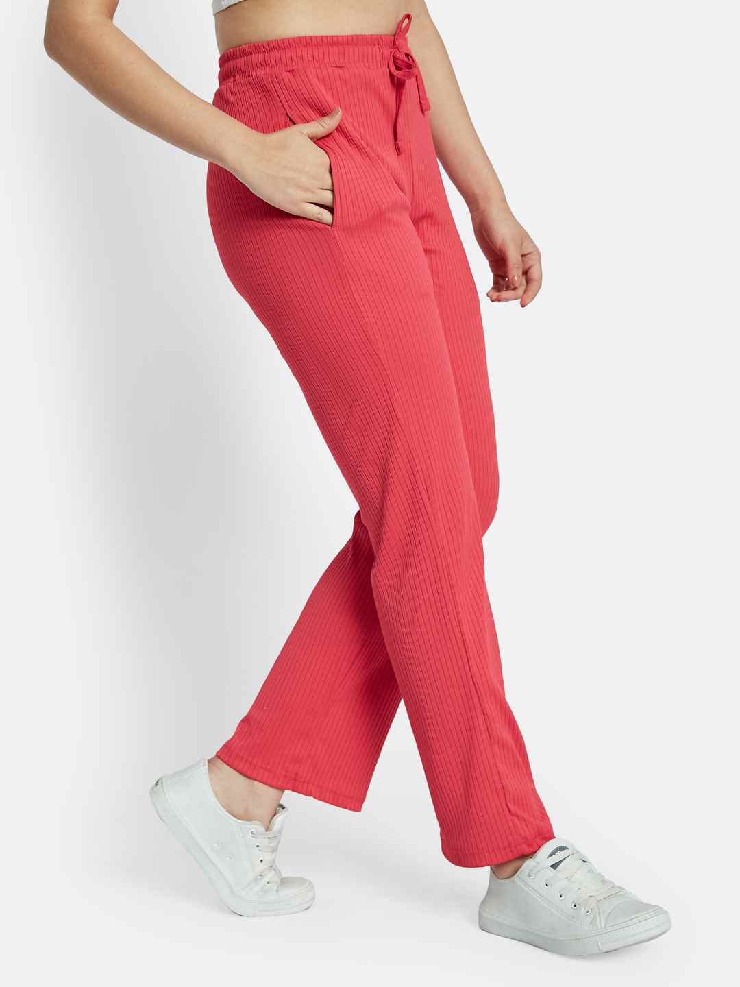 METTLE Women Striped Cotton Track Pants