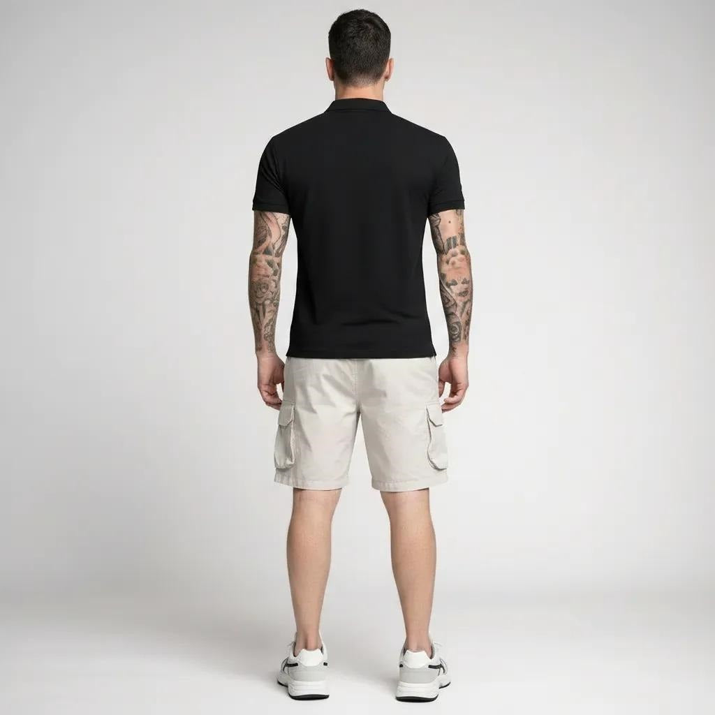 Men White Cargo Shorts