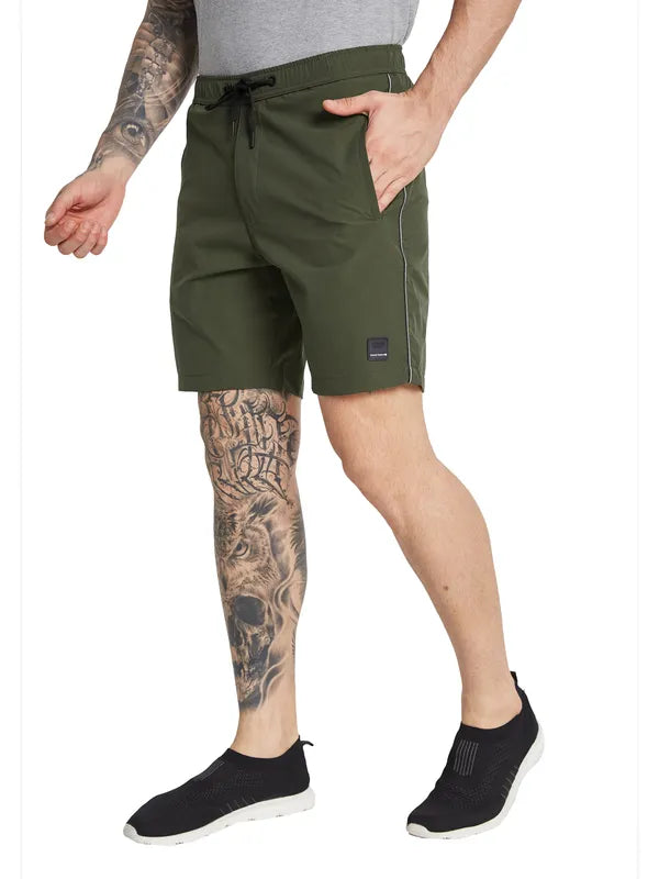 Octave Men Solid Above Knee Regular Fit Mid-Rise Regular Shorts