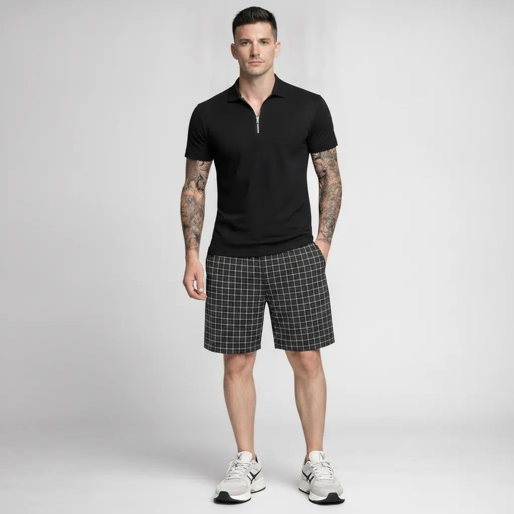 Men Coal Striped Technology Shorts