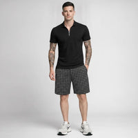Men Coal Striped Technology Shorts