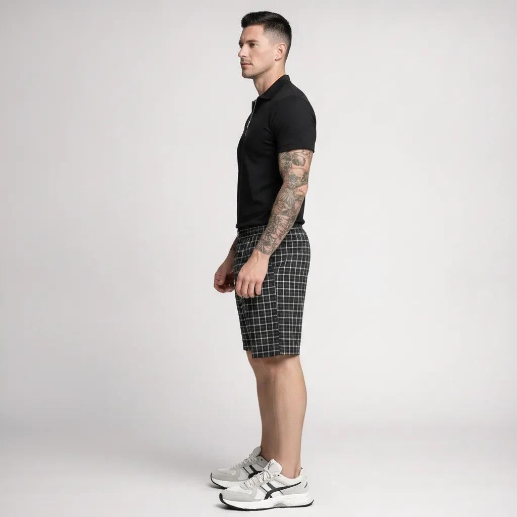 Men Coal Striped Technology Shorts