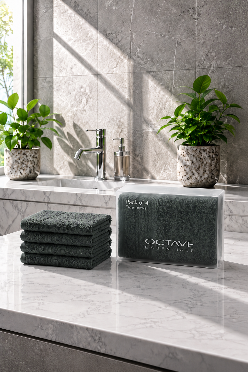 Premium Soft & Absorbent Basil Colour Face Towels