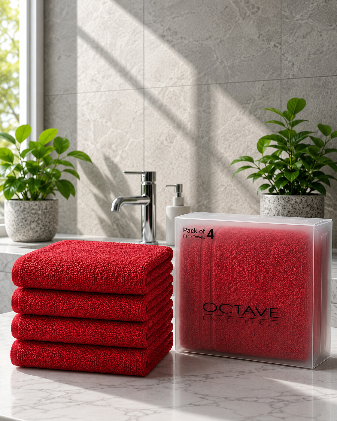 Premium Soft & Absorbent Brick Colour Face Towels