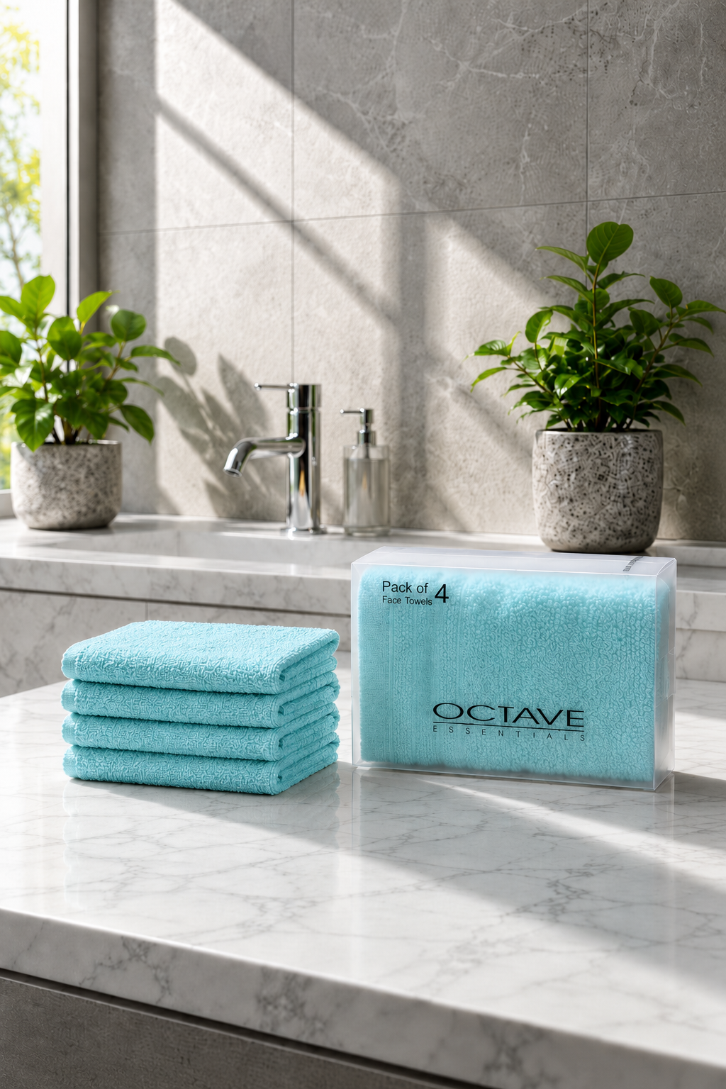 Premium Soft & Absorbent Mint Colour Face Towels