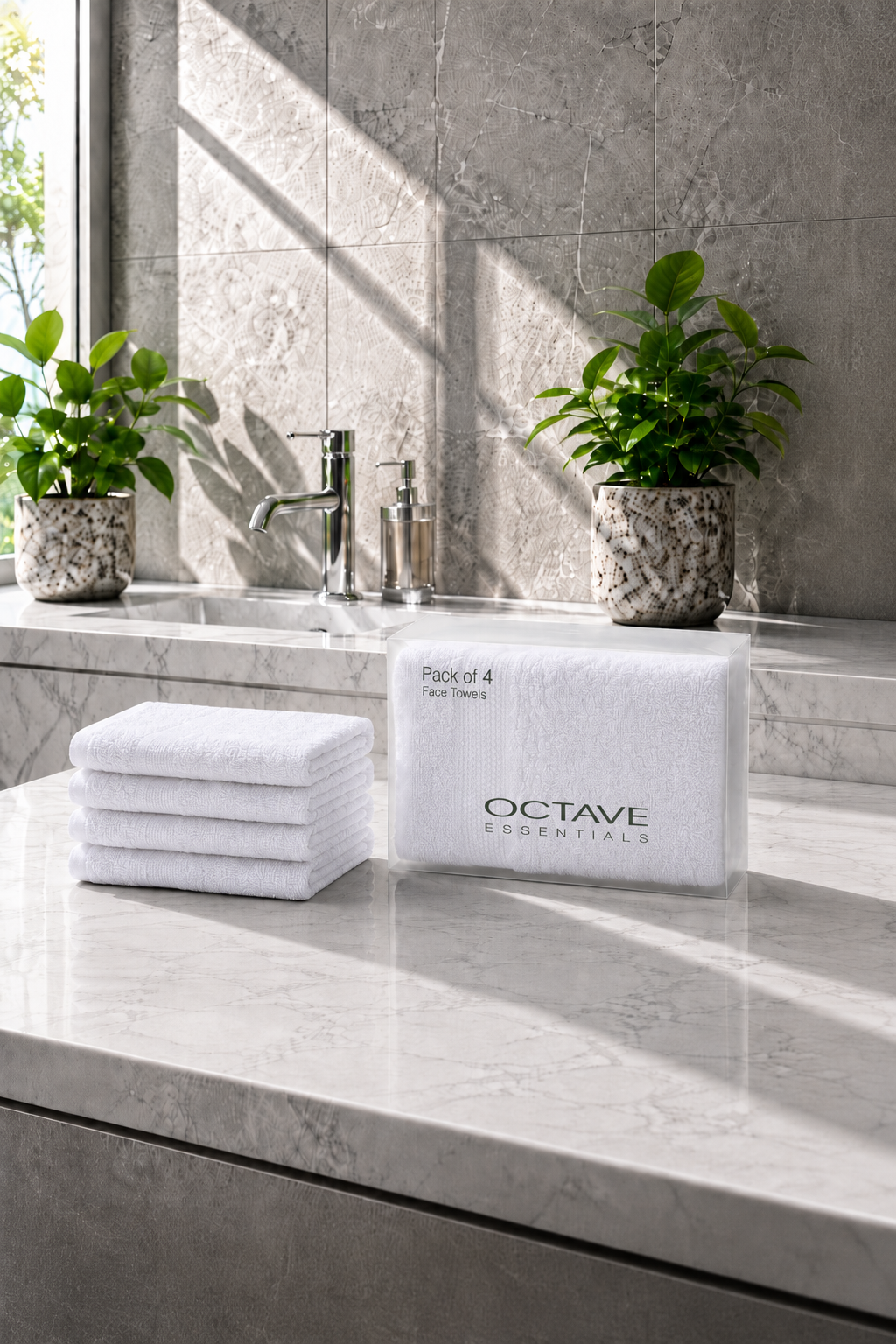 Premium Soft & Absorbent White Colour Face Towels