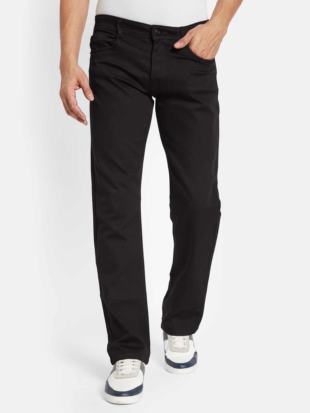 Octave Men Straight Fit Low Distress Stretchable Jeans
