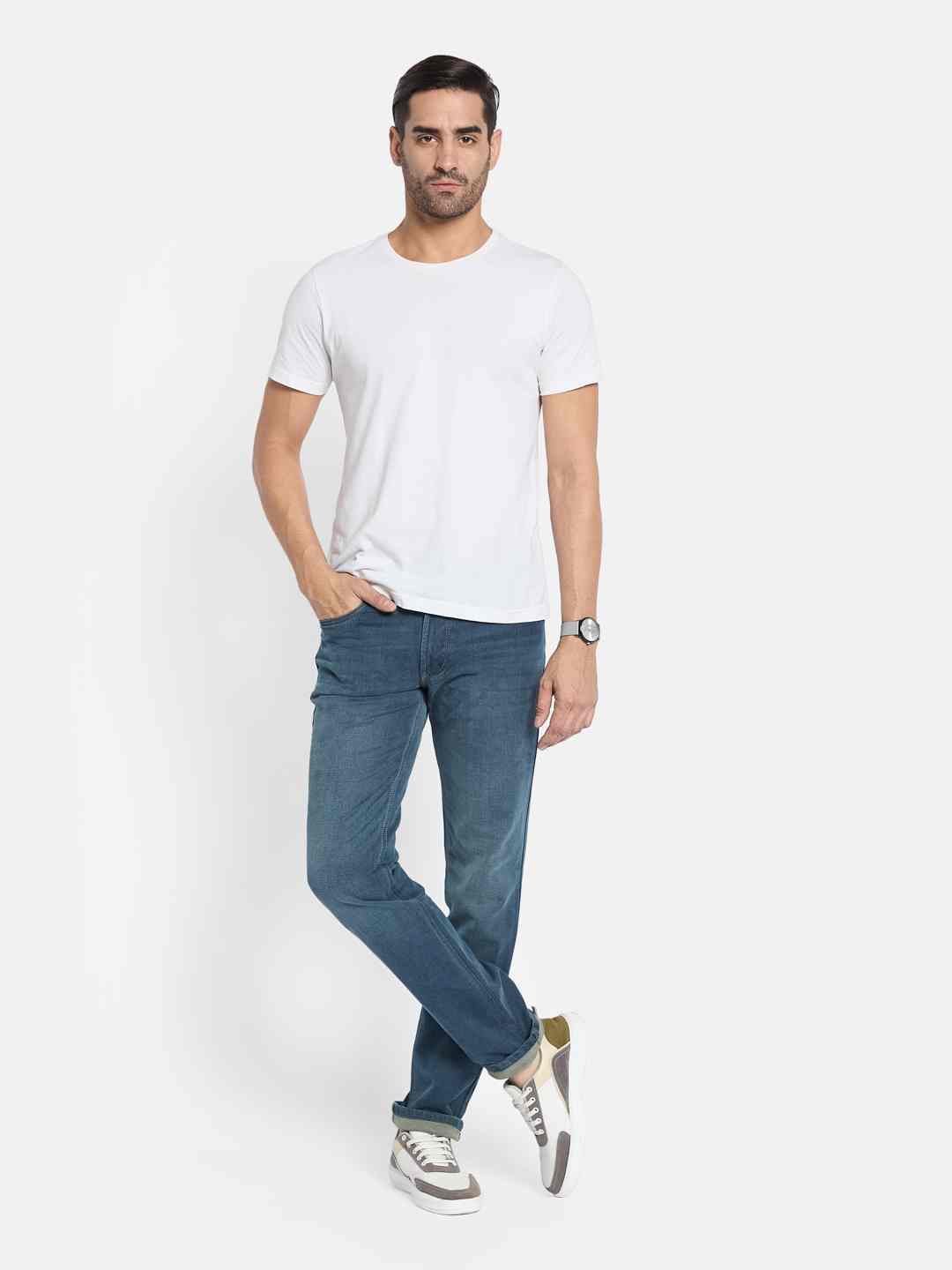 Octave Men Regular Fit Light Fade Stretchable Cotton Jeans