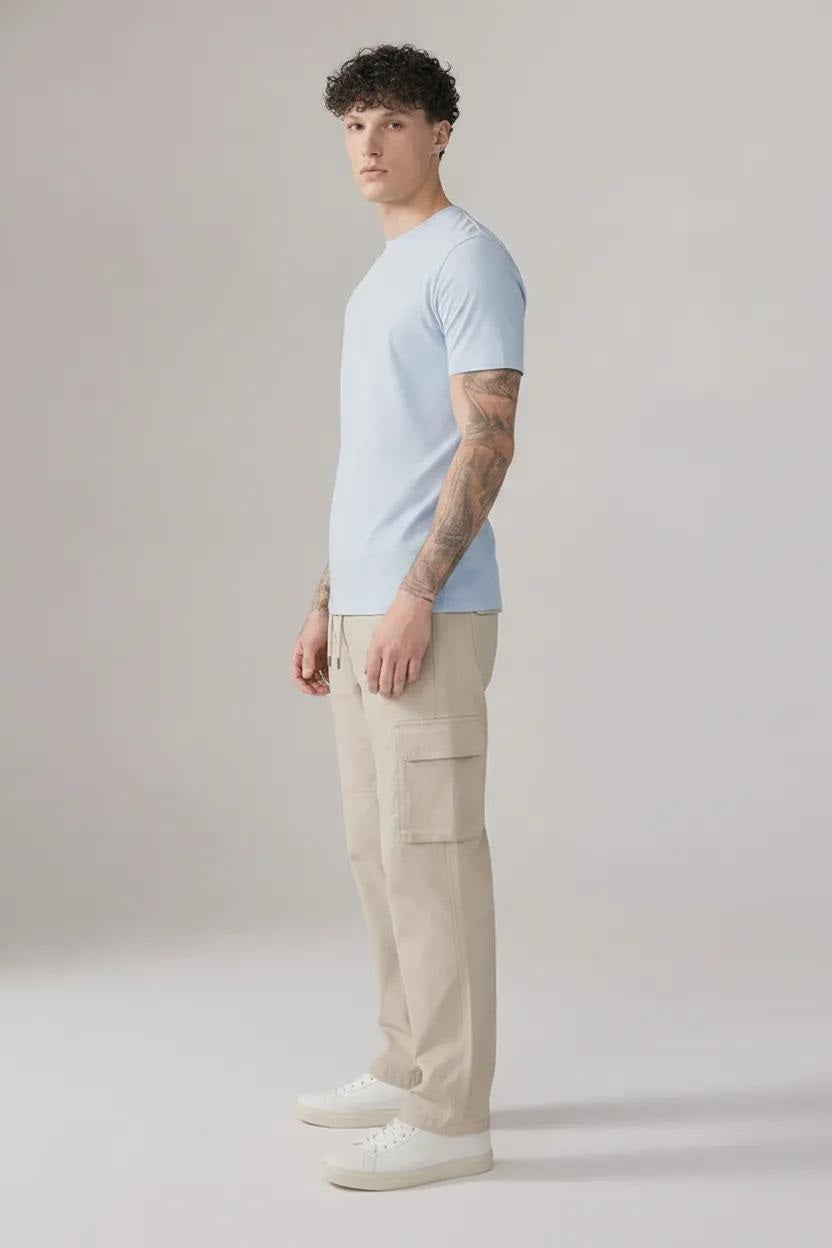 Men Sand Regular Fit Cargos