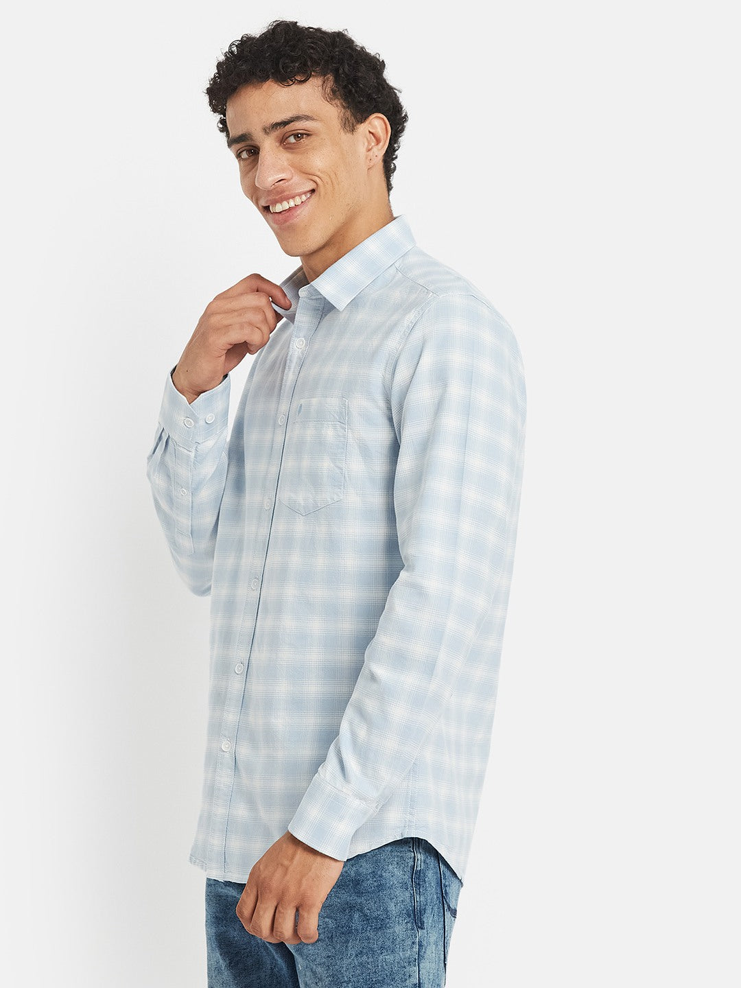 METTLE Checked Long Sleeves Cotton Shirt