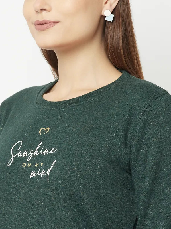 Women Mountain Green Sweatshirts