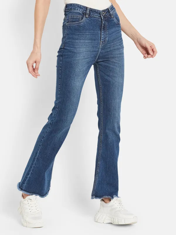 Women Bootcut Light Fade Stretchable Jeans