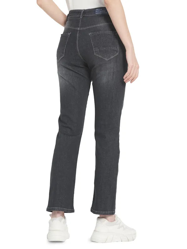 Mettle Women Grey Low Distress Light Fade Stretchable Jeans