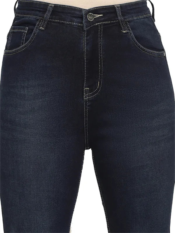 Mettle Women Blue Slash Knee Stretchable Jeans