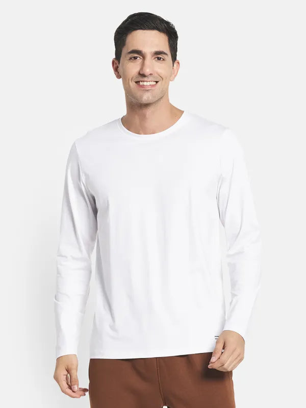 Men White Applique T-Shirt