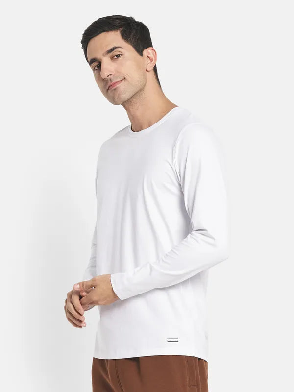 Men White Applique T-Shirt