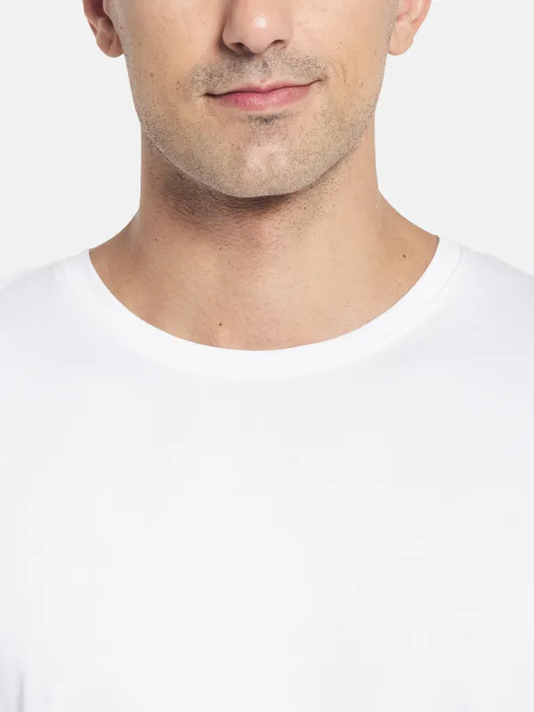 Men White Applique T-Shirt