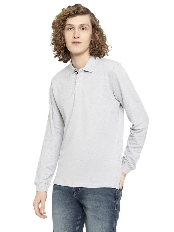 Mettle Men Grey Polo Collar T-Shirt