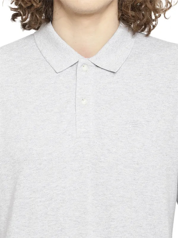 Mettle Men Grey Polo Collar T-Shirt