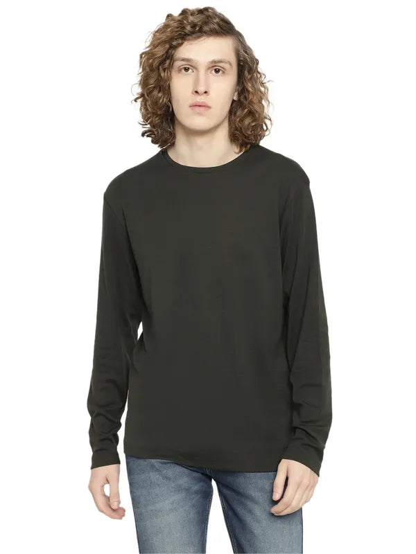 Mettle Men Olive Green Raw Edge T-Shirt