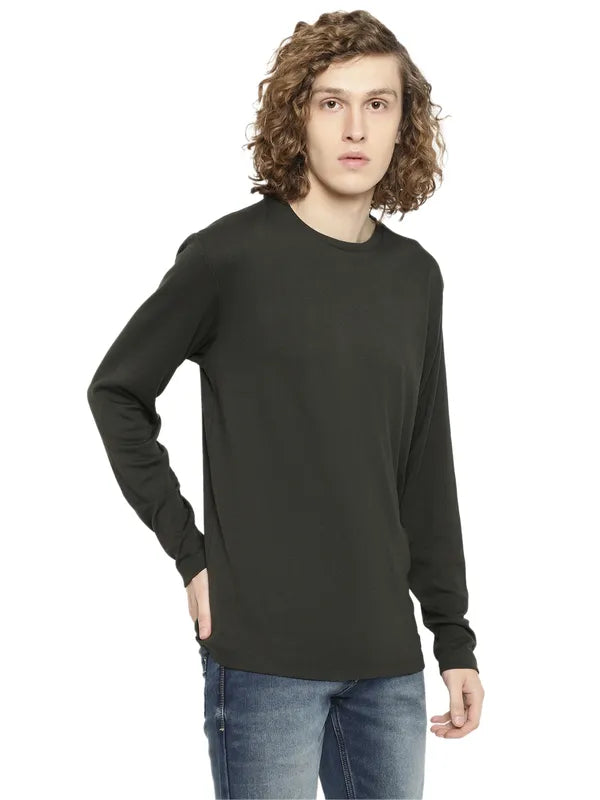 Mettle Men Olive Green Raw Edge T-Shirt