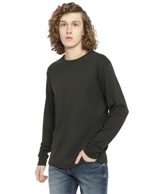 Mettle Men Olive Green Raw Edge T-Shirt